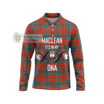 MacLean of Duart Ancient Tartan Long Sleeve Polo Shirt with Family Crest DNA In Me Style