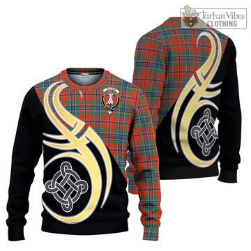 MacLean of Duart Ancient Tartan Ugly Sweater with Family Crest and Celtic Symbol Style