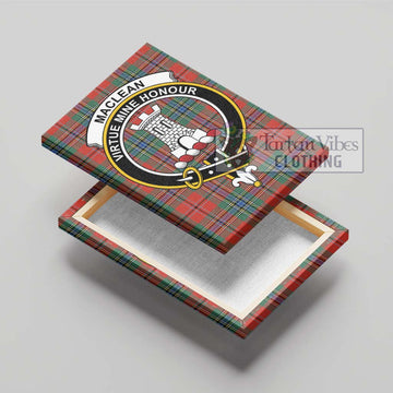 MacLean of Duart Ancient Tartan Canvas Print Wall Art with Family Crest