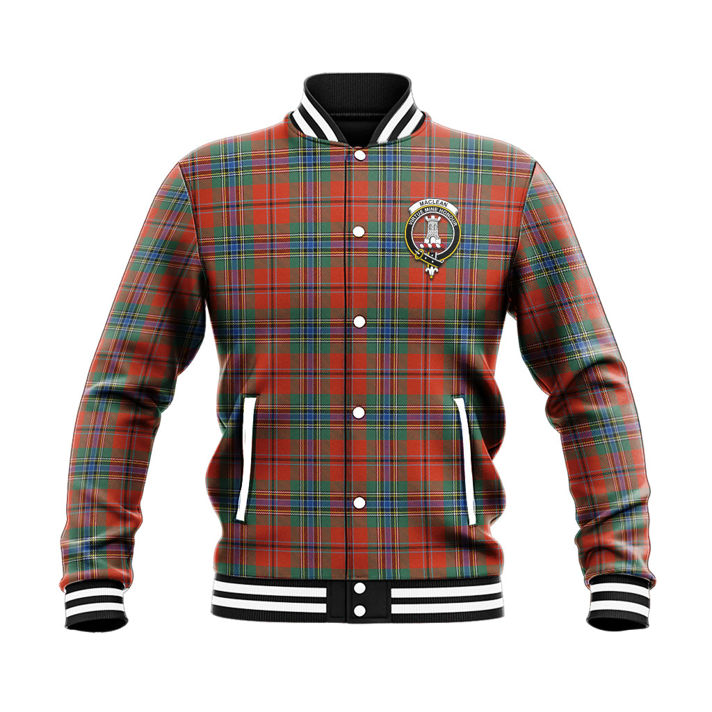 MacLean of Duart Ancient Tartan Baseball Jacket with Family Crest - Tartan Vibes Clothing