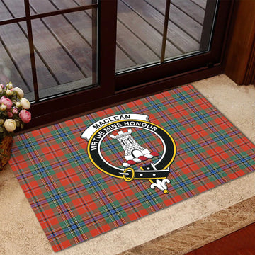 MacLean of Duart Ancient Tartan Door Mat with Family Crest