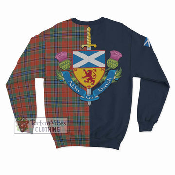 MacLean of Duart Ancient Tartan Sweatshirt Alba with Scottish Lion Royal Arm Half Style