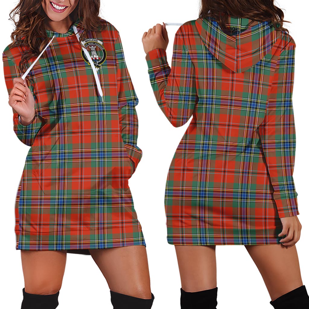 MacLean of Duart Ancient Tartan Hoodie Dress with Family Crest - Tartan Vibes Clothing