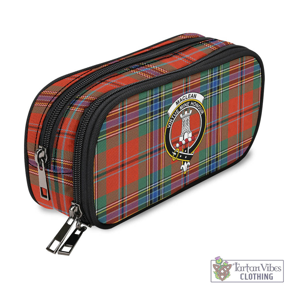 Tartan Vibes Clothing MacLean of Duart Ancient Tartan Pen and Pencil Case with Family Crest