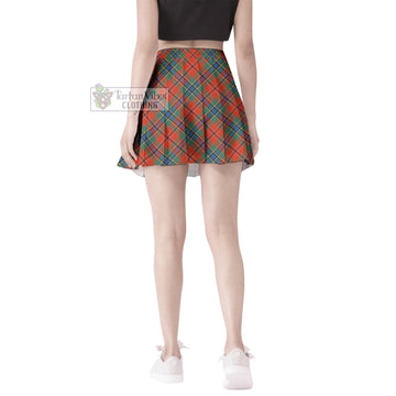 MacLean of Duart Ancient Tartan Women's Plated Mini Skirt Cross Style