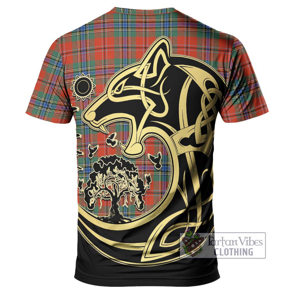 MacLean of Duart Ancient Tartan T-Shirt with Family Crest Celtic Wolf Style - Tartan Vibes Clothing