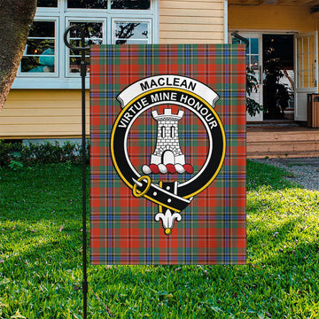 MacLean of Duart Ancient Tartan Flag with Family Crest