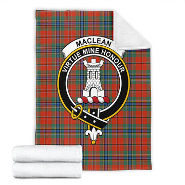 MacLean of Duart Ancient Tartan Blanket with Family Crest