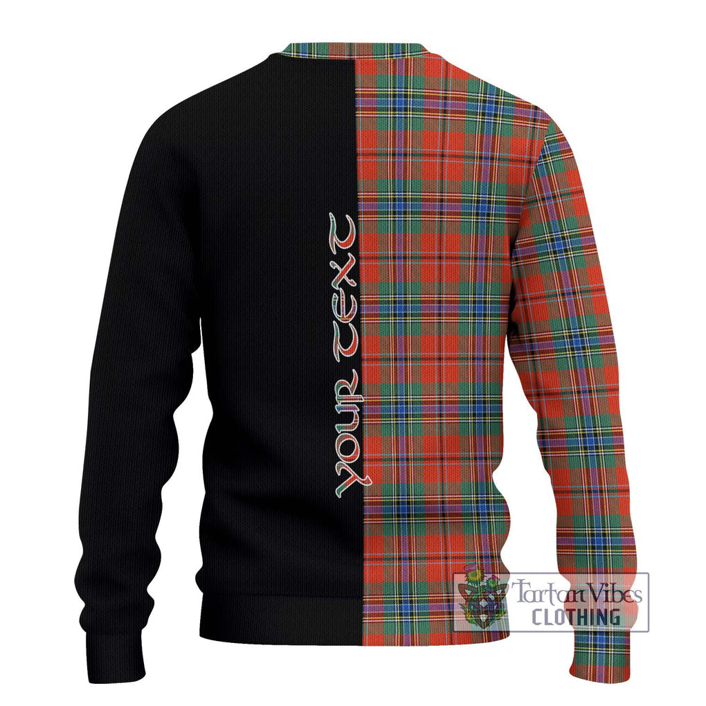 MacLean of Duart Ancient Tartan Knitted Sweater with Family Crest and Half Of Me Style - Tartanvibesclothing Shop