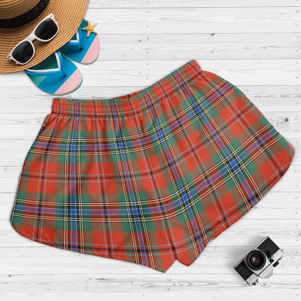 maclean-of-duart-ancient-tartan-womens-shorts-with-family-crest