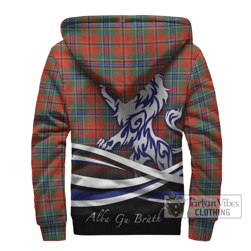 MacLean of Duart Ancient Tartan Sherpa Hoodie with Alba Gu Brath Regal Lion Emblem - Tartanvibesclothing Shop