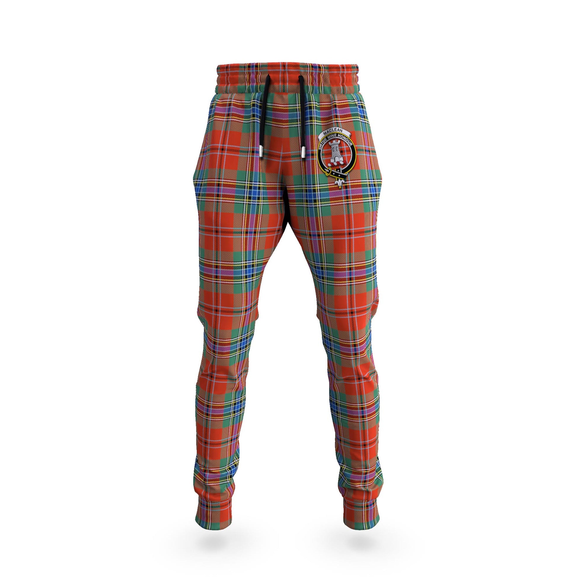 MacLean of Duart Ancient Tartan Joggers Pants with Family Crest 5XL - Tartan Vibes Clothing