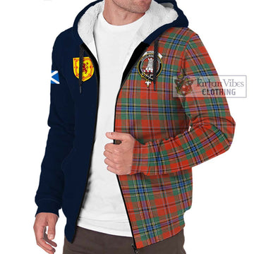 MacLean of Duart Ancient Tartan Sherpa Hoodie Alba with Scottish Lion Royal Arm Half Style