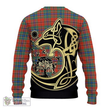 MacLean of Duart Ancient Tartan Ugly Sweater with Family Crest Celtic Wolf Style