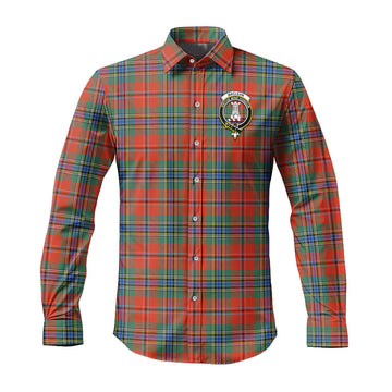 MacLean of Duart Ancient Tartan Long Sleeve Button Up Shirt with Family Crest