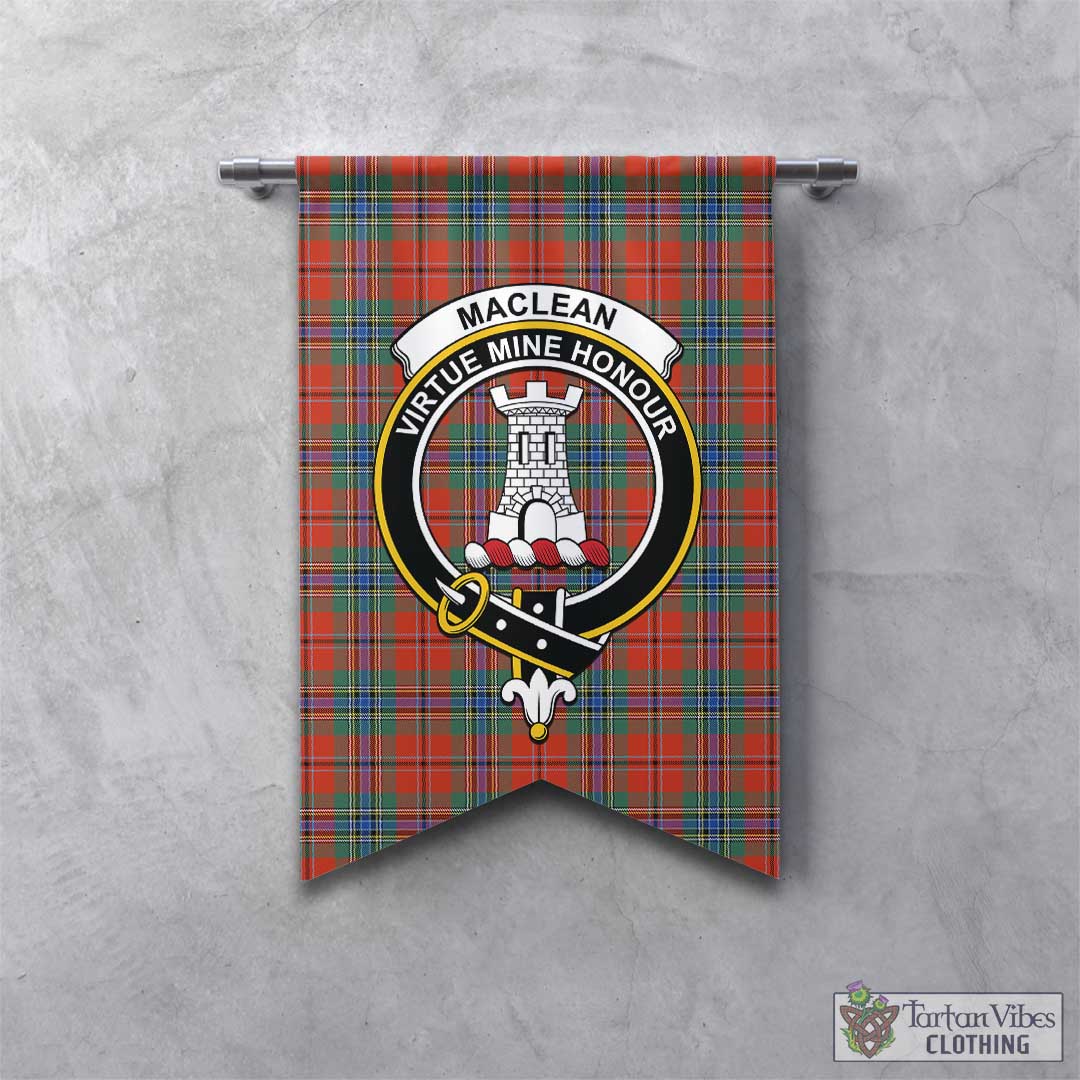 Tartan Vibes Clothing MacLean of Duart Ancient Tartan Gonfalon, Tartan Banner with Family Crest