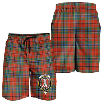 MacLean of Duart Ancient Tartan Mens Shorts with Family Crest