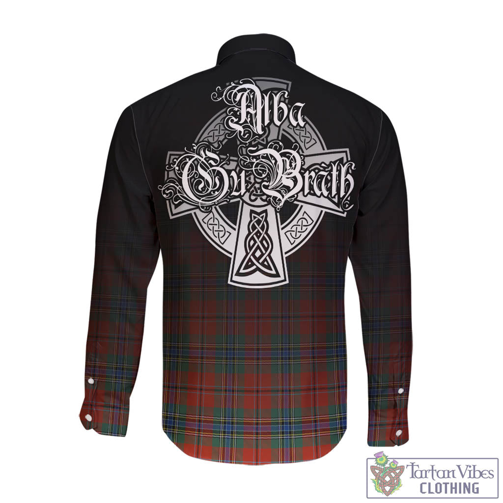 Tartan Vibes Clothing MacLean of Duart Ancient Tartan Long Sleeve Button Up Featuring Alba Gu Brath Family Crest Celtic Inspired