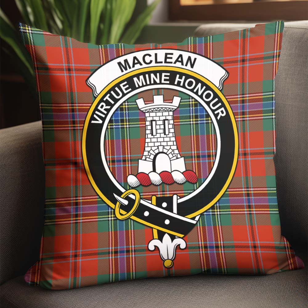 MacLean of Duart Ancient Tartan Pillow Cover with Family Crest - Tartanvibesclothing