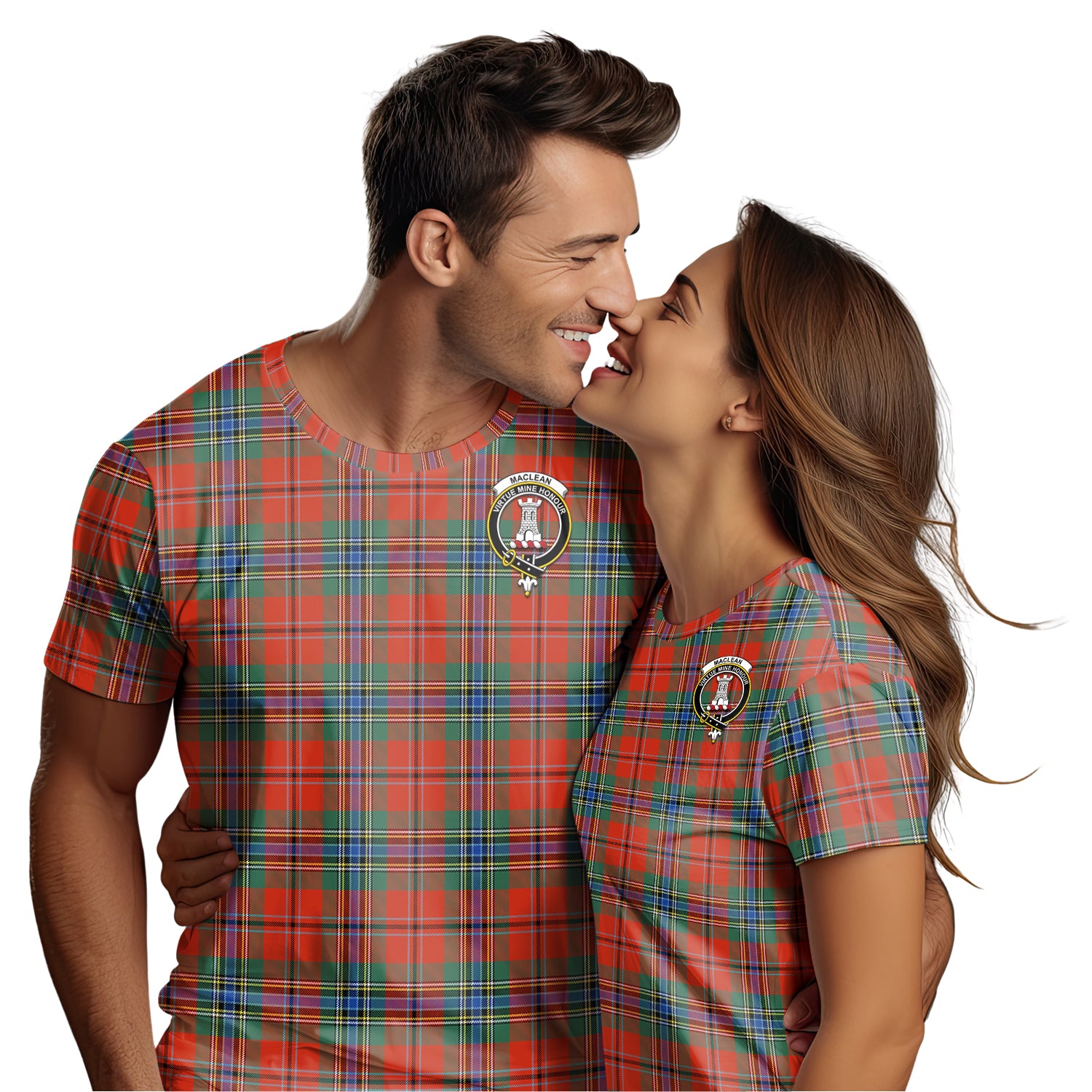 MacLean of Duart Ancient Tartan T-Shirt with Family Crest - Tartan Vibes Clothing