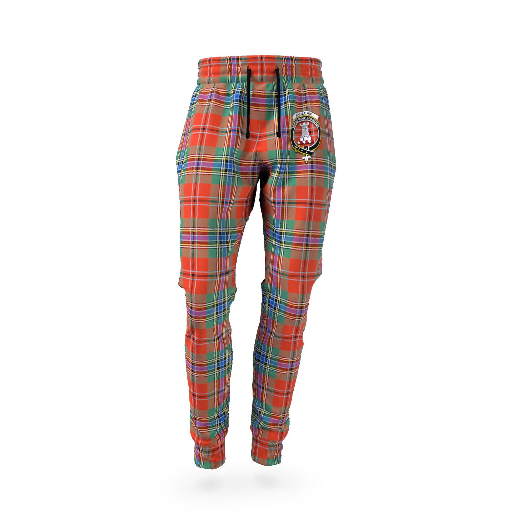 MacLean of Duart Ancient Tartan Joggers Pants with Family Crest - Tartan Vibes Clothing