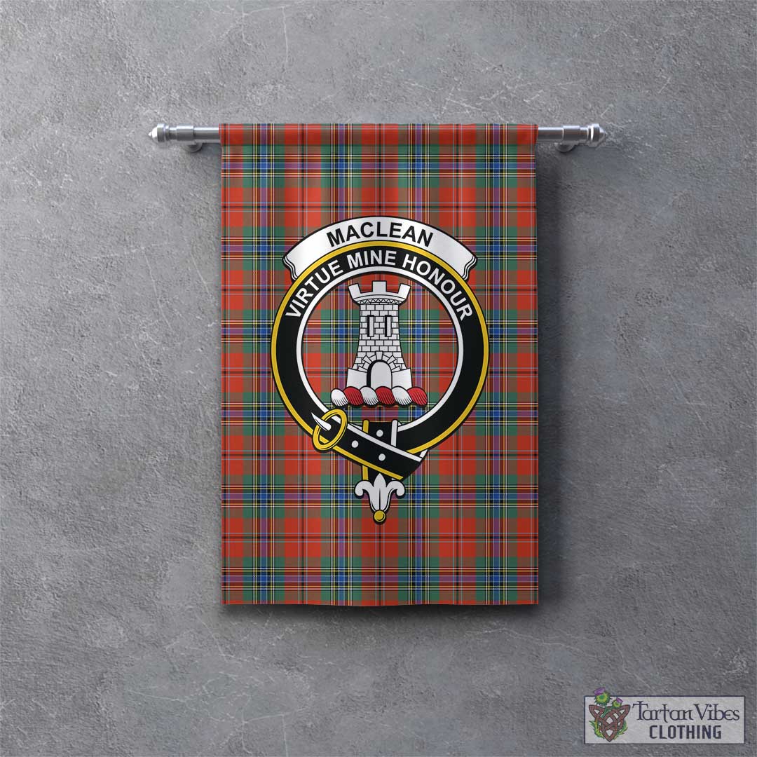 Tartan Vibes Clothing MacLean of Duart Ancient Tartan Gonfalon, Tartan Banner with Family Crest