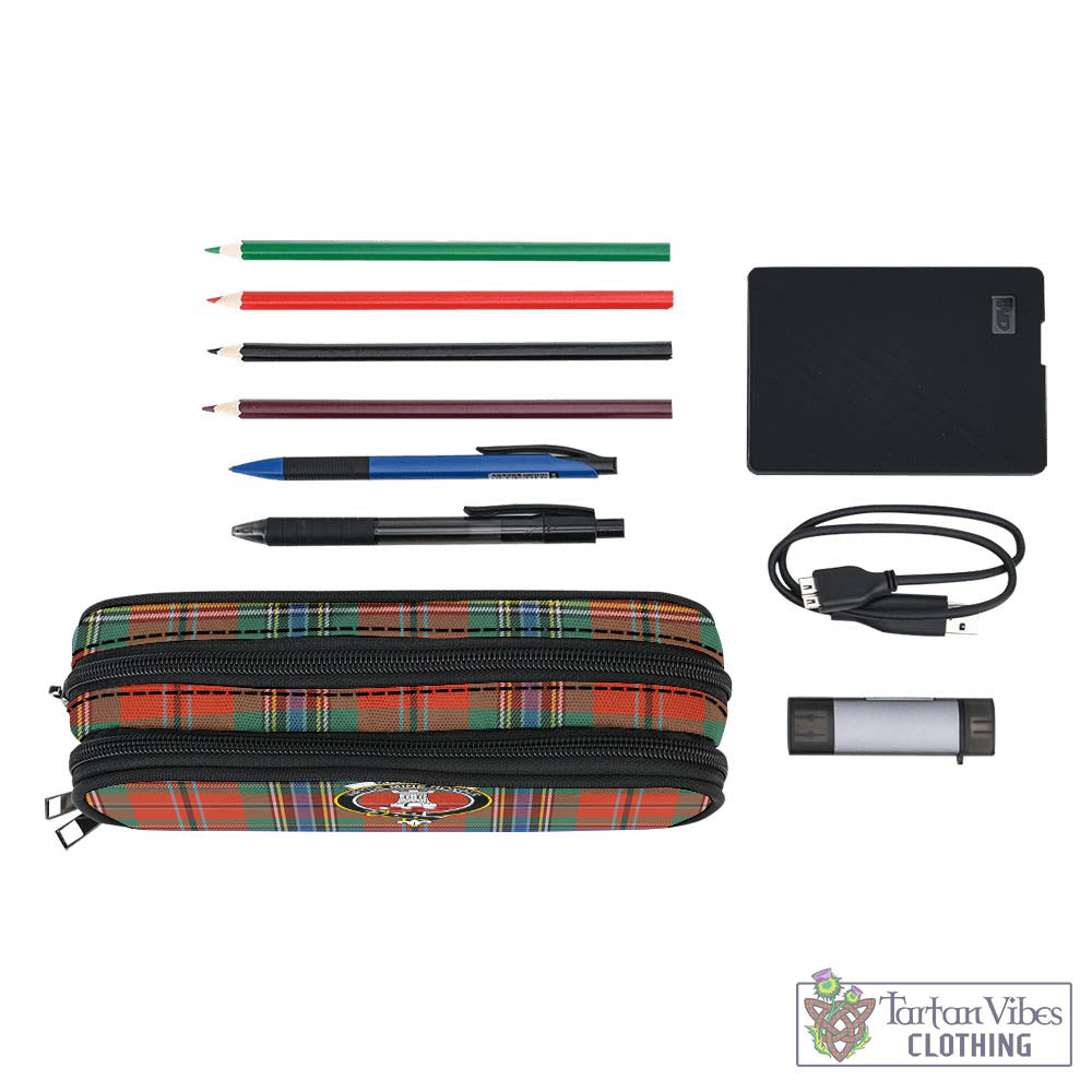 Tartan Vibes Clothing MacLean of Duart Ancient Tartan Pen and Pencil Case with Family Crest