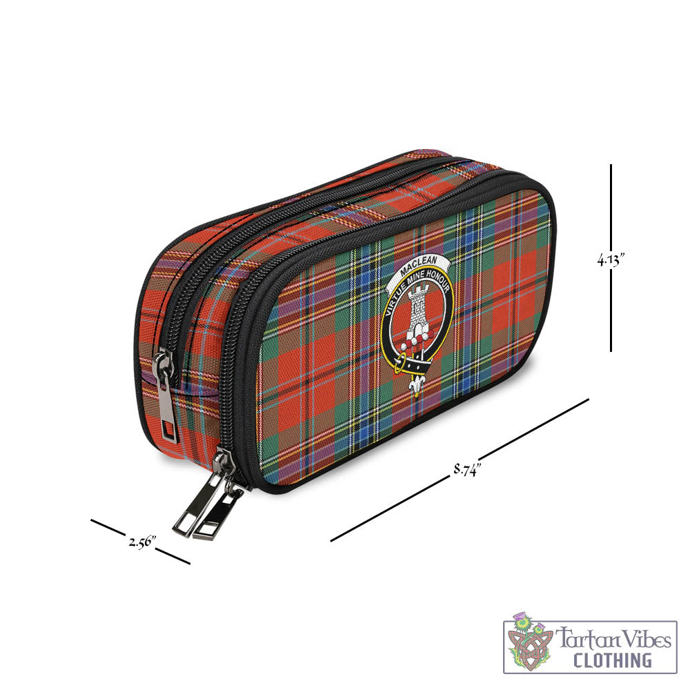 Tartan Vibes Clothing MacLean of Duart Ancient Tartan Pen and Pencil Case with Family Crest