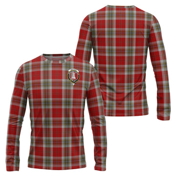 MacLean of Duart Dress Red Tartan Long Sleeve T-Shirt with Family Crest