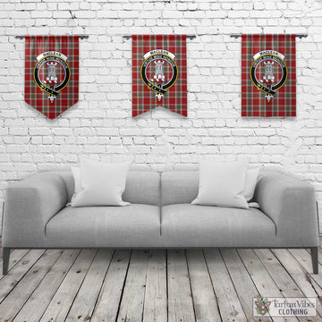 MacLean of Duart Dress Red Tartan Gonfalon, Tartan Banner with Family Crest