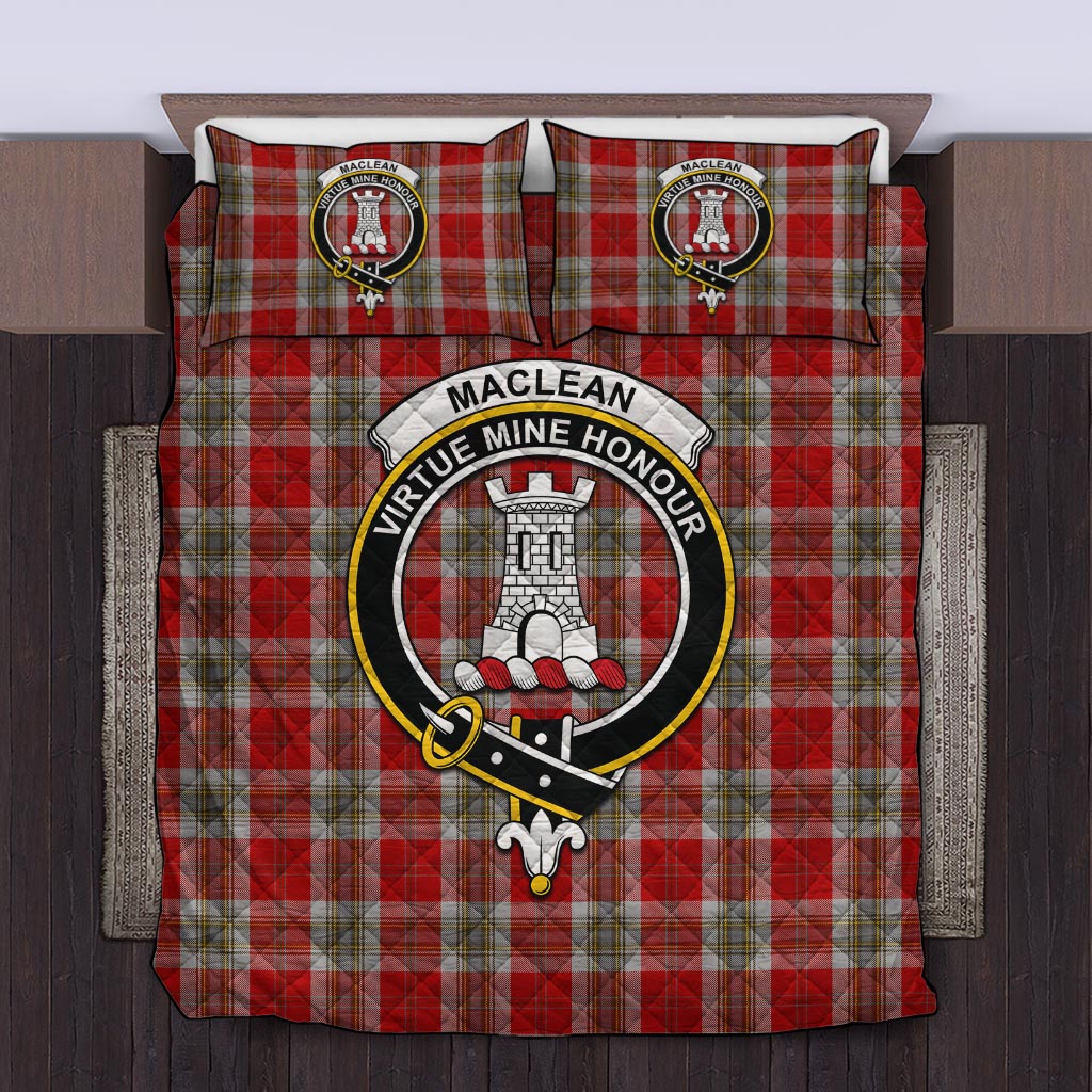 MacLean of Duart Dress Red Tartan Quilt Bed Set with Family Crest Twin - Tartan Vibes Clothing