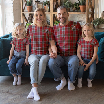 MacLean of Duart Dress Red Tartan T-Shirt with Family Crest