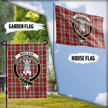 MacLean of Duart Dress Red Tartan Flag with Family Crest