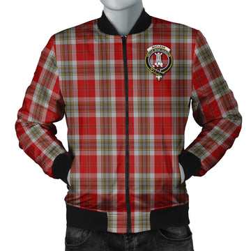 MacLean of Duart Dress Red Tartan Bomber Jacket with Family Crest