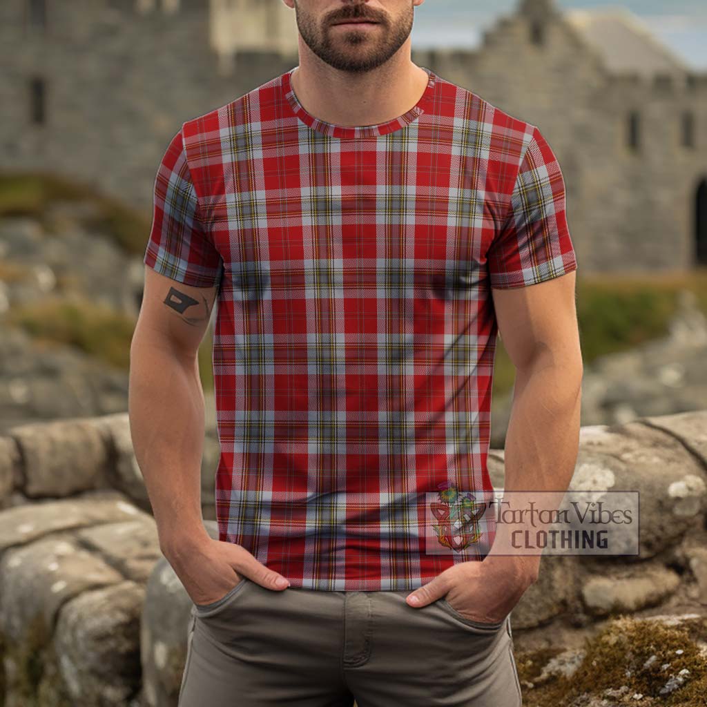 MacLean of Duart Dress Red Tartan Cotton T-Shirt Men's Shirt - Tartanvibesclothing Shop