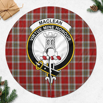 MacLean of Duart Dress Red Tartan Christmas Tree Skirt with Family Crest