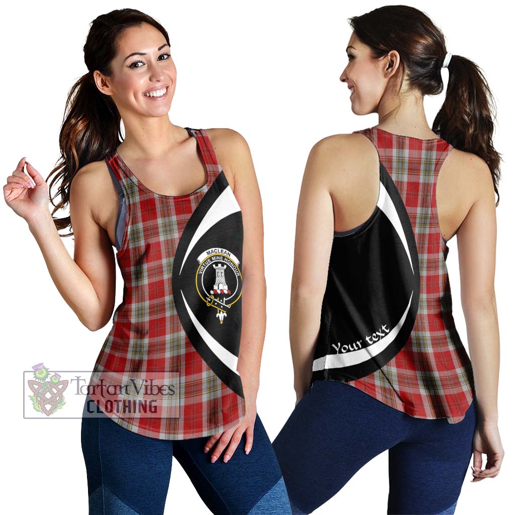 MacLean of Duart Dress Red Tartan Women's Racerback Tanks with Family Crest Circle Style 4XL - Tartan Vibes Clothing