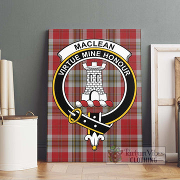 MacLean of Duart Dress Red Tartan Canvas Print Wall Art with Family Crest