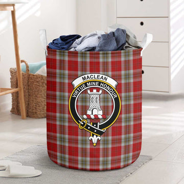 MacLean of Duart Dress Red Tartan Laundry Basket with Family Crest