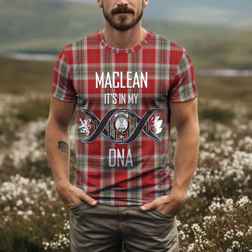 MacLean of Duart Dress Red Tartan T-Shirt with Family Crest DNA In Me Style