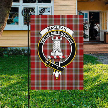 MacLean of Duart Dress Red Tartan Flag with Family Crest