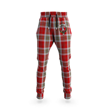 MacLean of Duart Dress Red Tartan Joggers Pants with Family Crest