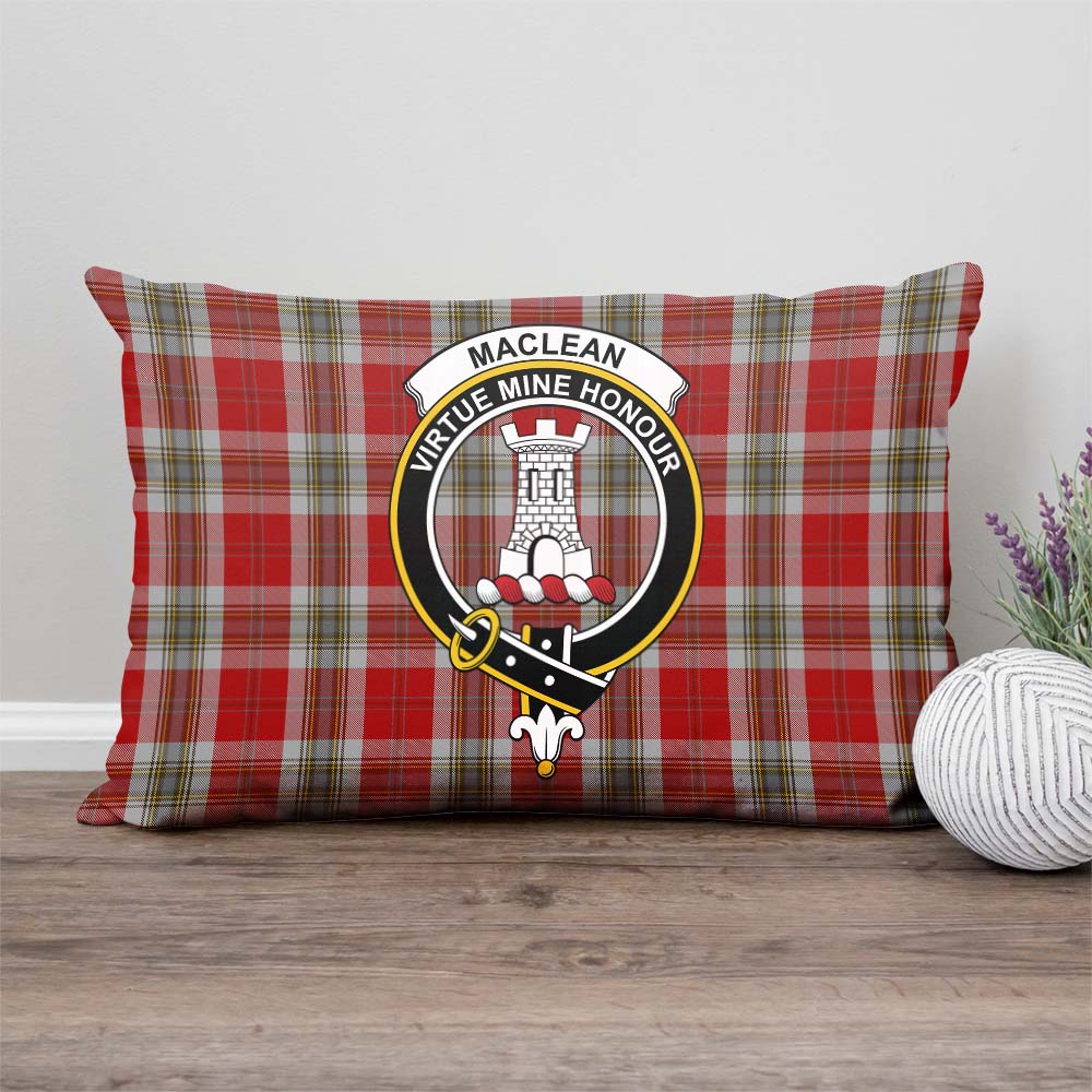 MacLean of Duart Dress Red Tartan Pillow Cover with Family Crest Rectangle Pillow Cover - Tartanvibesclothing