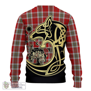 MacLean of Duart Dress Red Tartan Ugly Sweater with Family Crest Celtic Wolf Style