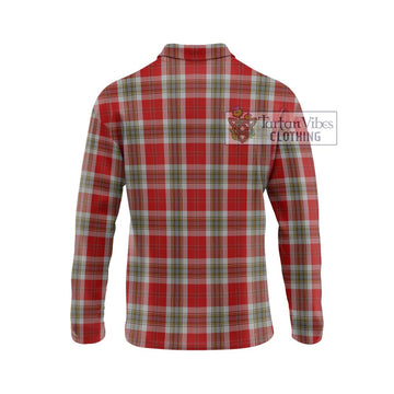 MacLean of Duart Dress Red Tartan Long Sleeve Polo Shirt with Family Crest DNA In Me Style