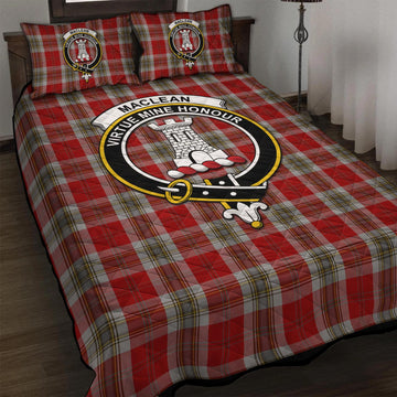 MacLean of Duart Dress Red Tartan Quilt Bed Set with Family Crest