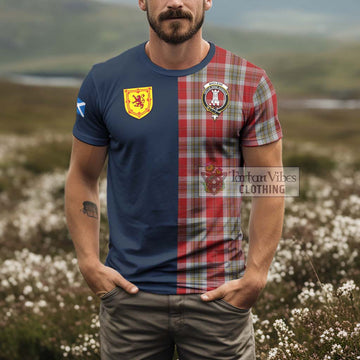 MacLean of Duart Dress Red Tartan T-Shirt Alba with Scottish Lion Royal Arm Half Style