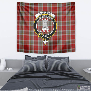 MacLean of Duart Dress Red Tartan Tapestry Wall Hanging and Home Decor for Room with Family Crest