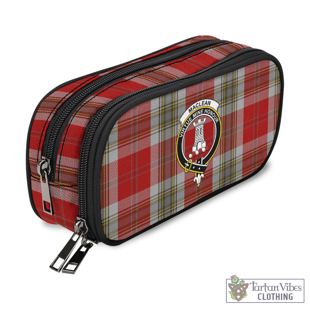 Tartan Vibes Clothing MacLean of Duart Dress Red Tartan Pen and Pencil Case with Family Crest