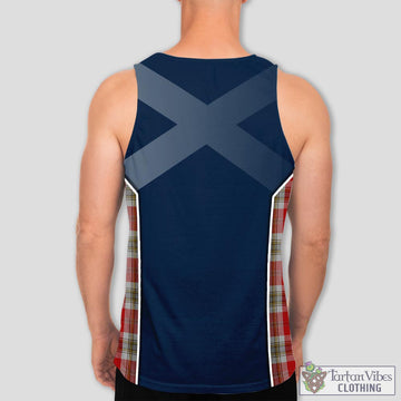 MacLean of Duart Dress Red Tartan Men's Tanks Top with Family Crest and Scottish Thistle Vibes Sport Style